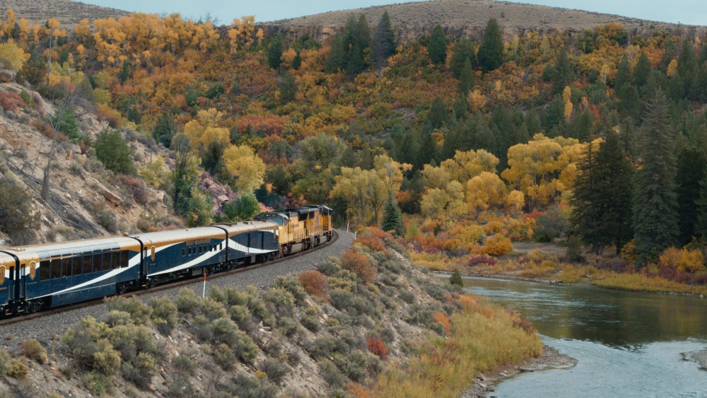 VIA rail on a mountainside